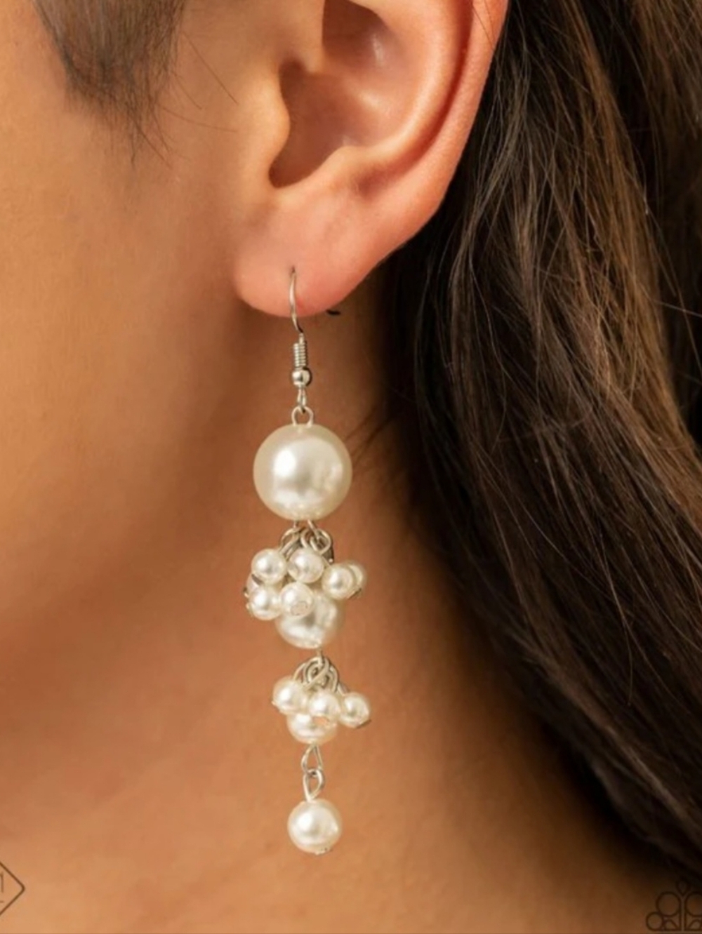 Paparazzi Ageless Applique White Earrings NWT